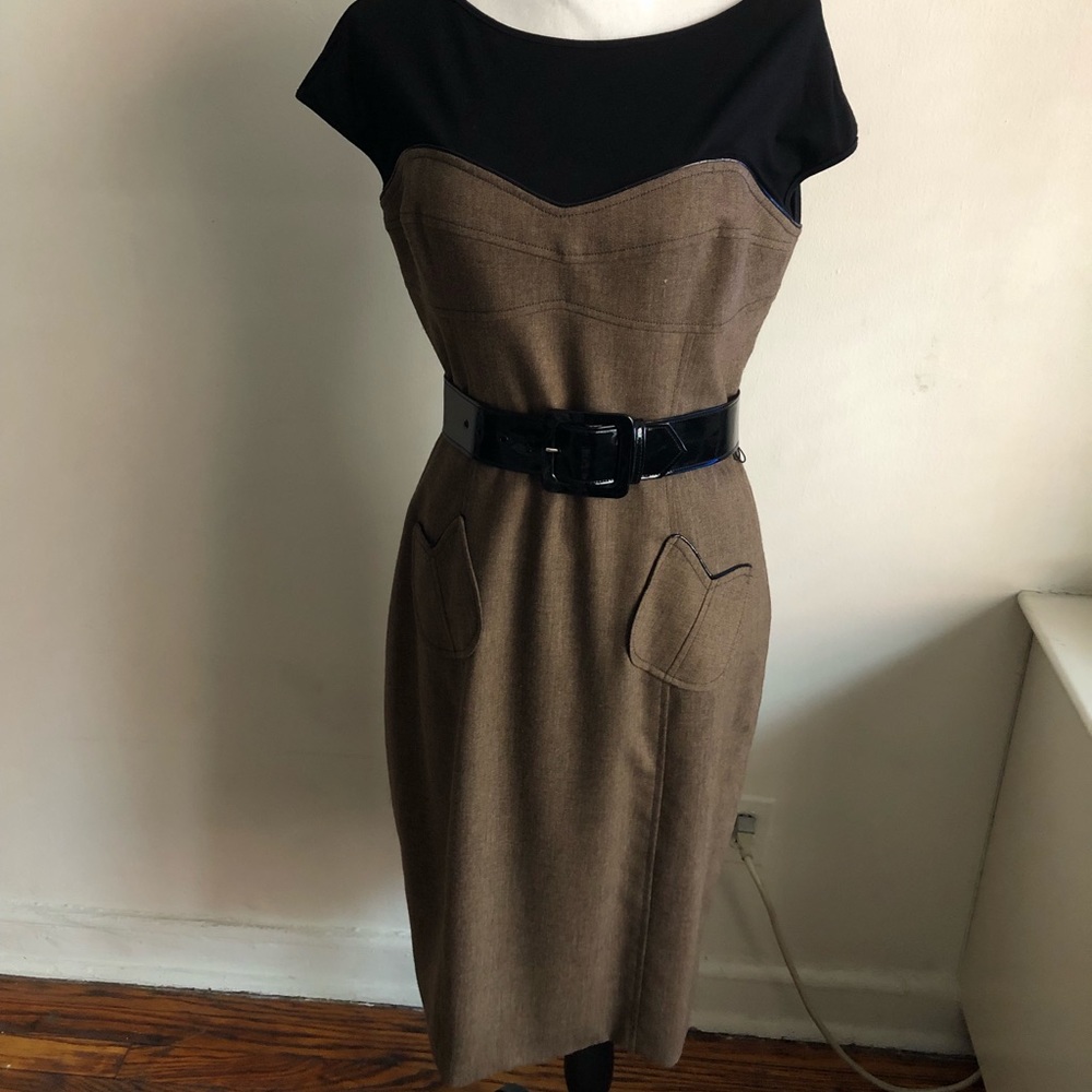 Brown and black dress
